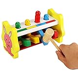 Youtop Wooden Pounding Bench Pound A Peg Toy for Toddlers