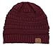 C.C Women's Thick Slouchy Knit Beanie Cap Hat One Size Burgundy