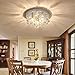 Crystal Chandeliers Lighting Sold By RH RUIVAST, Flush Mount Ceiling Light 3*G9 Lights Fixture, H9.85’’ x W5.7’’ ,Mini Style Modern Ceiling Lamps Used for Bedroom Dining Room Study Balcony and Aisle
