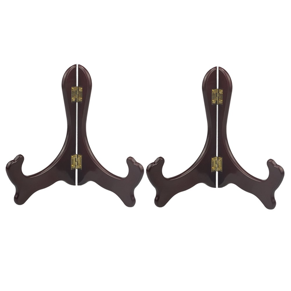 Tincogo 6 inch wood-like Easels Plate Stand Holder Display Stands -Set of 2