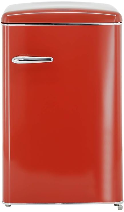 Exquisit RKS 120-16 RVA++Rot Retro-Kühlschrank/EEK: A++/121 Liter/Retro-Handgriff/LED-Innenbeleuchtung/Rot
