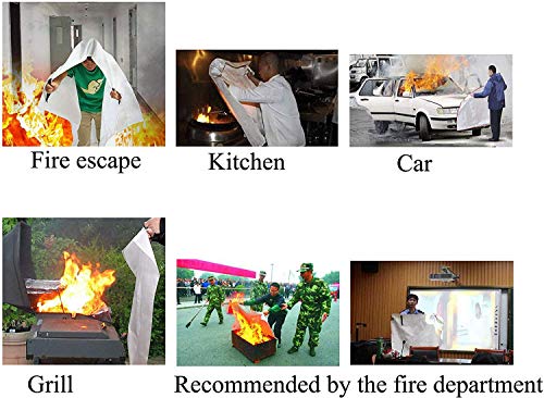 Tonyko Fiberglass Fire Blanket for Emergency Surival, Flame Retardant Protection and Heat Insulation with Various Sizesï¼ˆ3Pack (39.3Ã—39.3 inches)ï¼‰