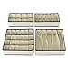 SONGMICS Closet Underwear Organizer Drawer Divider for Bras Panties Socks Ties, Set of 4, Beige URUS04M