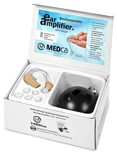 MEDcaTM High Quality Rechargeable Ear Hearing Amplifier Sound Amplifier with Rapid Charger