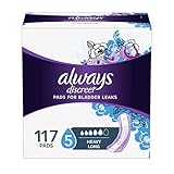 Always Discreet Incontinence Pads for Women, Maximum Absorbency, Long Length, 39 Count - Pack of 3 (117 Total Count) (Packaging May Vary)