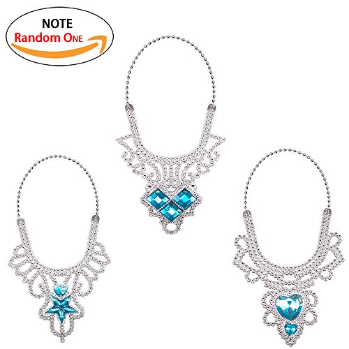 Princess Dress Up Costume Accessories Elsa Set For Princess cosplay Gloves Tiara Wand and Necklace(5 Pieces)