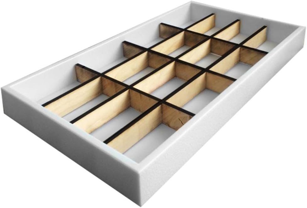 Gems on Display White Plastic Jewelry Tray with a 16 Compartment Wooden Liner