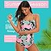 SESY Womens One Piece Swimsuits Sexy Backless Floral Printing Patterns Padded Push up Swimwear Turquoise