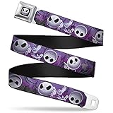 Buckle-Down Seatbelt Belt - Jack Expressions/Ghosts in Cemetery Purples/Grays/White - 1.5
