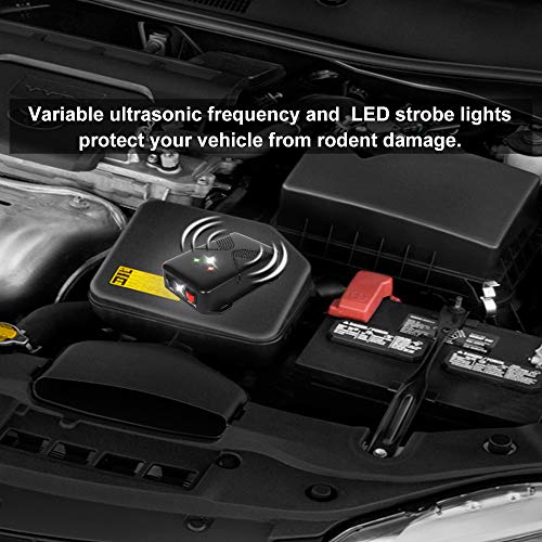 Loraffe Rodent Repellent Ultrasonic Under Hood Animal Repeller Battery