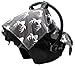 Dear Baby Gear - Car Seat Canopy - Baby Carrier Cover - Infant Car Seat Cover - Carseat Covers with Snap Opening - Carseat Canopies for Boys & Girls - 40x30 (White Antlers on Gray, Gray Reverse)