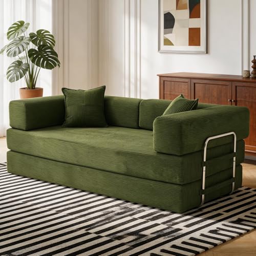 Vipbear Premium Boneless Couch, 79" L 5-in-1 Ergonomic 3 Seater Versatile Modular Sectional Sofa for Living Room, Green