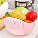 Honest Good Japanese Style Rice Washer & Quinoa Strainer • Eco-Friendly BPA-Free Container with Fine Mesh Colanders Sieve Bowl • Japan Kitchen Good for Cleaning Veggie, Fruit and Pasta • Pink