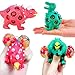 Kids and Adults Autism Toys/Dinasour Squishy Stress Ball/Stress Relief Squeeze Toys/Best Rubber Dinosaur Mesh Ball Squeeze Toy for Stress Reduction-Animal Adorable Party Favor,(3 Styles of Dinosaurs)