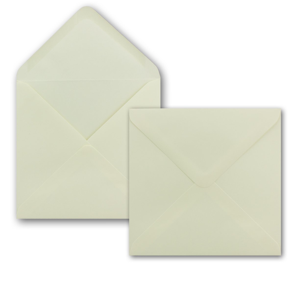 NEUSER PAPIER 100 x Envelope Square 15 x 15 cm in Champagne 100g/m² Wet gluing with pointed flap for very special occasions