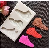 Sport Shoes Silicone Mold, 3 cavities, 3 different designs.