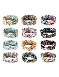 Lolias 8 - 12 Pack Crochet Turbante Diadema de invierno suave de punto diadema trenzada Oreja calentador Boho Headwraps para mujeres y niñas