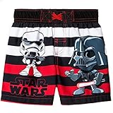 Disney Star Wars Boys Swim Trunks Swimwear (2T, Vader Black/Red/White)