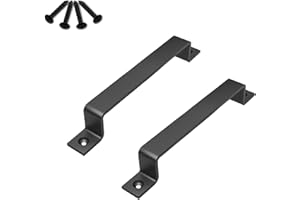 LI-TIANFENG 6.1" Barn Door Handles - Gate Pulls for Wooden Fences Shed Garage Sliding Door - Pull Handle Rustic Farmhouse Industrial Style - Outdoor Indoor Exterior and Interior Pulls (6.1" -2pcs(black))