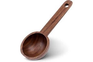 Coffee Scoop,CISHNOU Wooden Tablespoon Scoop Wooden Coffee Ground Spoon Measuring for Coffee Beans Whole Beans Ground Beans or Tea Home Kitchen Accessories - 1 Pack 15ml