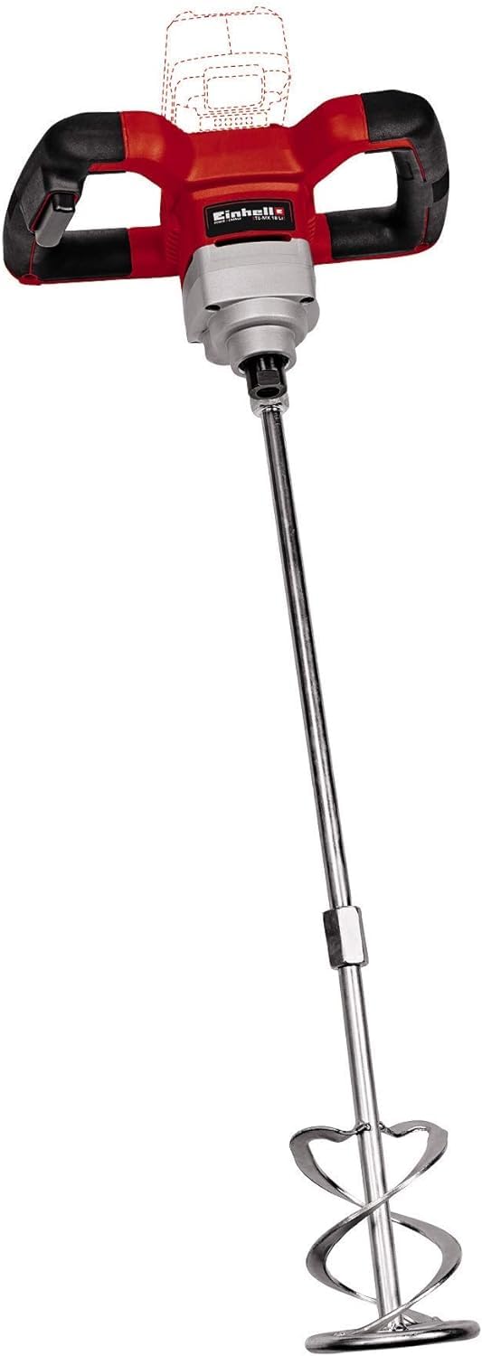 "Einhell Cordless Paint & Plaster Mixer, Mixer Only, 18V Power X-Change, Electric Mixing Paddle for Paint, Plaster, Cement, Concrete and Mortar, Ø100mm Stirrer, Without Battery, TE-MX 18 Li Solo"