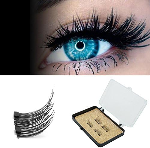 3D Magnetic False Eyelashes,Natural Look,Art,Natural,Realistic,Anti Allergy,1 Pairs 4 Pieces.