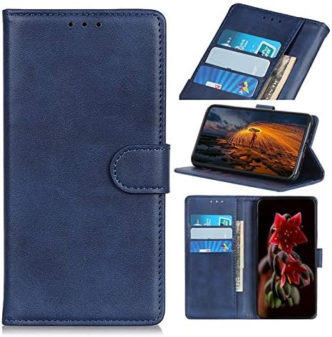 Yhuisen Premium Solid Color Classic Flip PU Leather Wallet Case Cover for Oppo Reno 2Z / Reno 2F (Color : Blue)