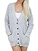 PurpleHanger Women's Long Sleeve Cable Knit Chunky Cardigan Light Grey 8-10
