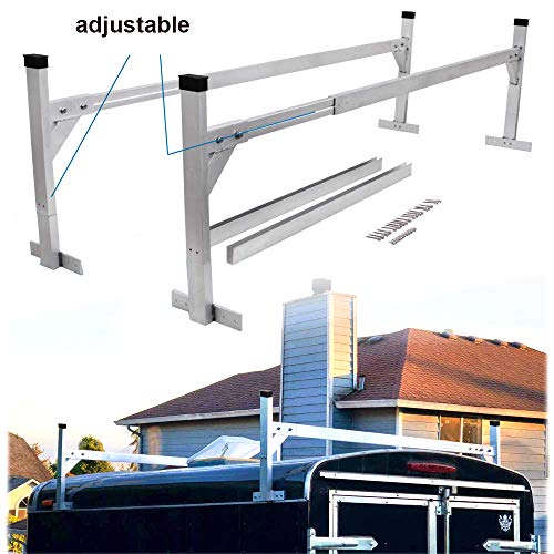 Lonwin Adjustable Aluminum Trailer Ladder Rack fit for Enclosed