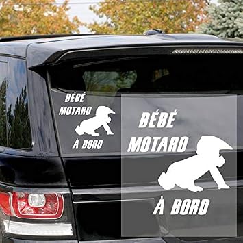 Blanc Cadeaux Et Produits Derives Ma Petite Vitrine Sticker Bebe A Bord Pour Voiture Bebe Motard Cadeaux Et Produits Derives Autocollants Bebe A Bord