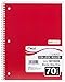 Mead Spiral Notebook, 1 Subject, 70 College Ruled Sheets, Assorted Colors, 12 Pack