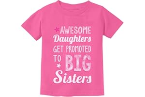 Tstars Awesome Daughter Big Sister Shirt Baby Announcement Sibling Shirts for Girls