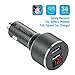 iREIZTEC 34W Dual USB Car Charger, w/ Safety Hammer, QC 3.0 & 5V/2.1A Ports for iPhone X 8 7 6S 6 Plus, iPad Pro Air, Galaxy S9 S8 S7 S6 Edge Plus Note 8, LG G6 V10, HTC Nexus Pixel & more (Black)