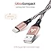 Aonlink Lightning Cable 3Pack 3FT 6FT 10FT Nylon Braided iphone Charger USB Charging Cord, Compatible with iPhone X/8 Plus/8/7/7 Plus/6s/6s Plus/6/6 Plus and more(Black Pink)