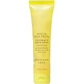 Beekman 1802 Micellar Milk Froth Face Wash, Fragrance Free, 1 fl oz | 2-in-1 Gel to Foam Facial Cleanser, Makeup Remover, Goat Milk &amp; Golden Sea Moss, Gentle Foaming Face Wash for Sensitive Skin