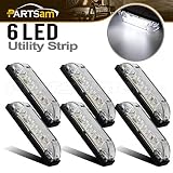Partsam 6X 4 Marine/Boat Slim Line Clear LED Utility Strip Light 6 Diodes Sealed
