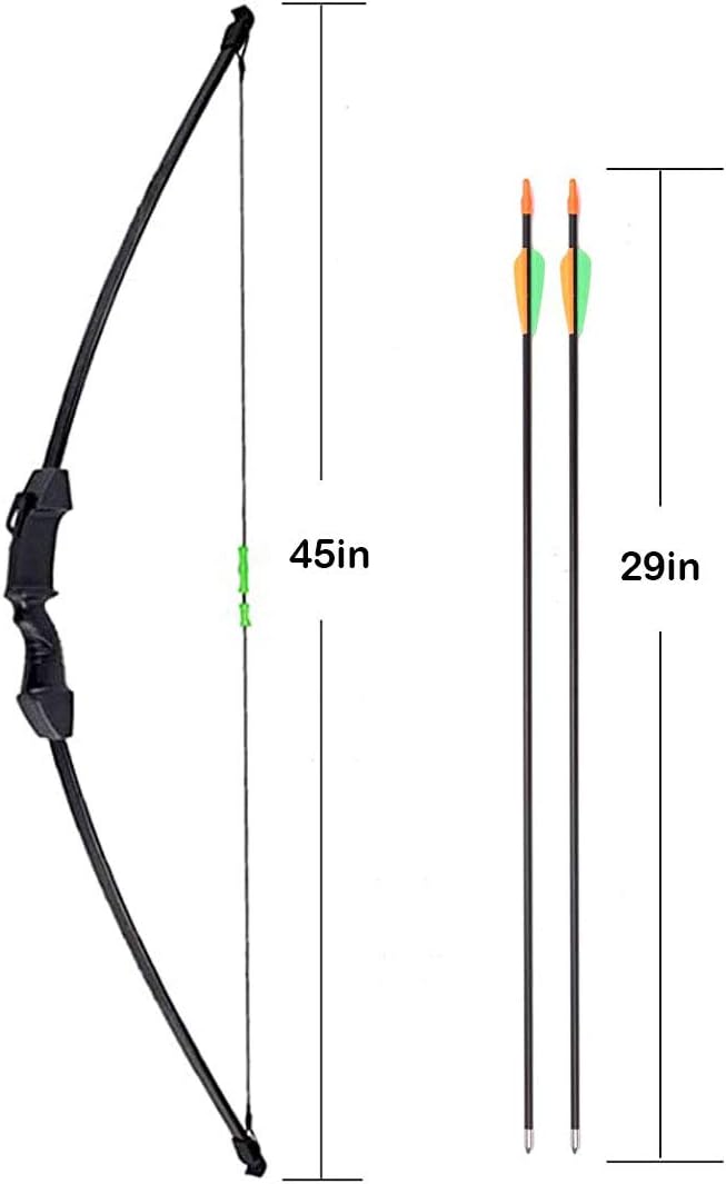 Vogbel 45" Archery Bow and Arrow Set Youth Longbow Outdoor Hunting Gift Toy Beginner Bow Kit 18 Lb for Teens Kids Right/Left Handed(Black) : Sports & Outdoors