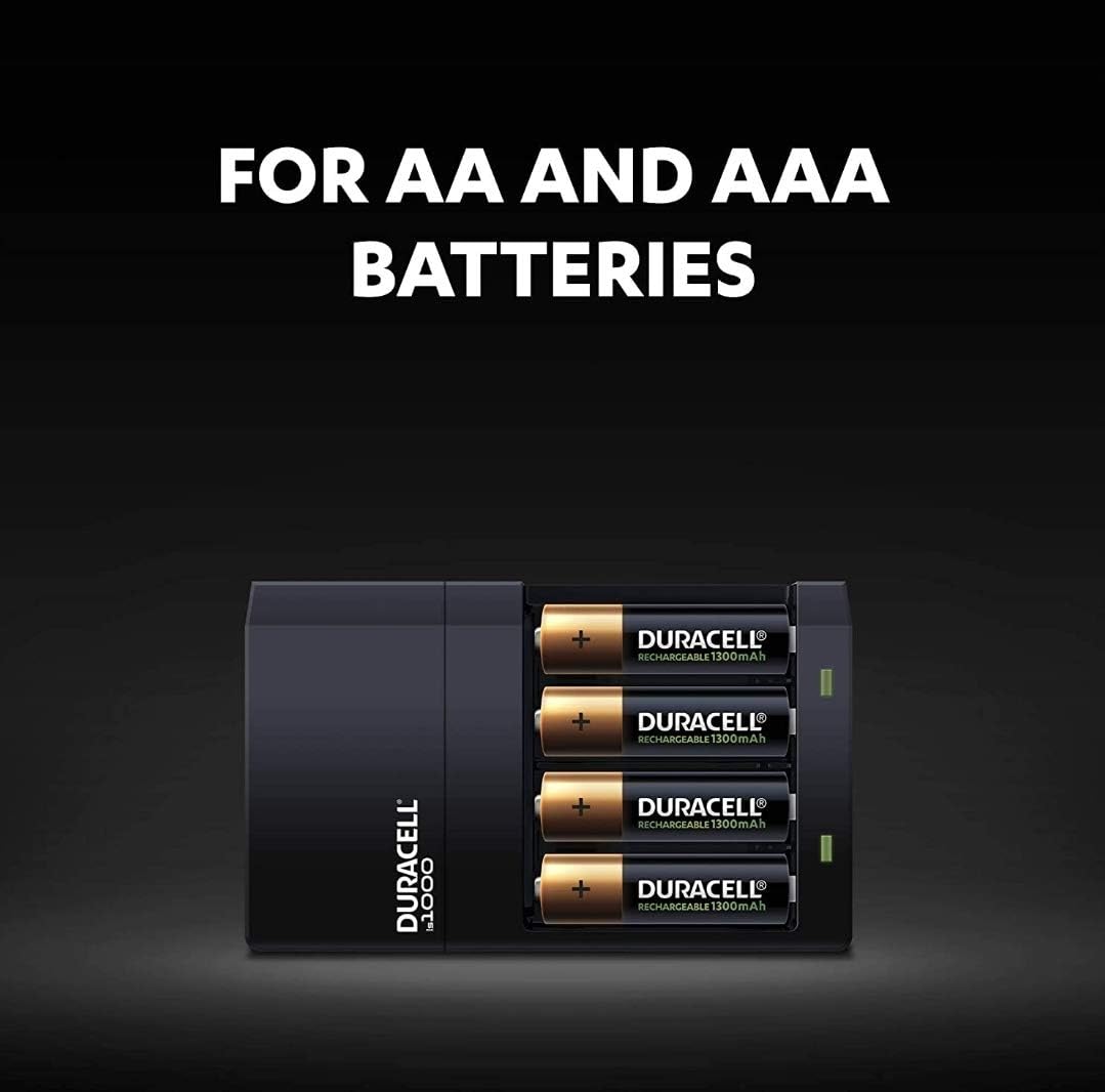 Duracell - Battery Charger with 2 AA and AAA batteries - 4 hours charge (packaging may vary), Black, 4 Count (Pack of 1) - Image 4