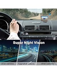 istrong Copia de seguridad inalámbrica de la cámara y Monitor Kit impermeable sistema de cámara de visión trasera 9 V 24 V placa de licencia 5 Pantalla 7 LED IR Visión Nocturna para Coche Vehículo SUV Van CAMPE