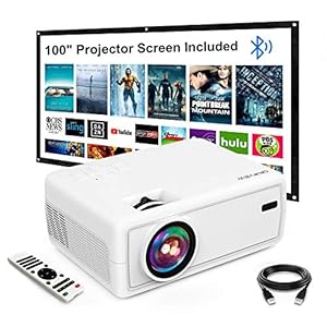 [Upgrade] Groview Mini Bluetooth Projector with 1080P Resolution – 8500 LUX Brightness, Portable Design with Bluetooth 5…