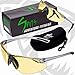 Spits Eyewear REACTOR - Yellow Photochromic, Light Adjusting Safety Glasses Shooting Glasses