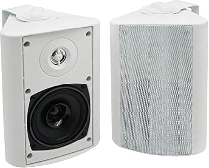 Amazon Herdio Bluetooth 4インチ 全天候型スピーカー 屋外 スピーカー防水パティオデッキ壁掛けスピーカー 白い サテライト 楽器