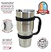 Premium 30 0Z Thermal Mug / Cup, Large Insulated Double Wall Vacuum Stainless Steel Water / Coffee Travel Tumbler bundle with Handle and Easy to clean Lid. Keep your Drinks Hot or Cold for hrs.
