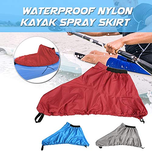 ZHX Universal Adjustable Sport Waterproof Nylon Kayak Spray Skirt Deck Sprayskirt Cover Red S - Thumbnail 6