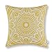 CaliTime Canvas Throw Pillow Cover Case for Couch Sofa Home Decoration Modern Compass Geometric 18 X 18 Inches Vibrant Yellow