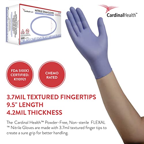 Cardinal Health FLEXAL Medical Nitrile Gloves Medium 4.0 NonSterile