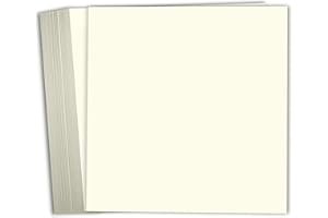 Hamilco Card Stock Scrapbook Paper 12x12 Cream Colored Cardstock 80lb Cover – 50 Pack
