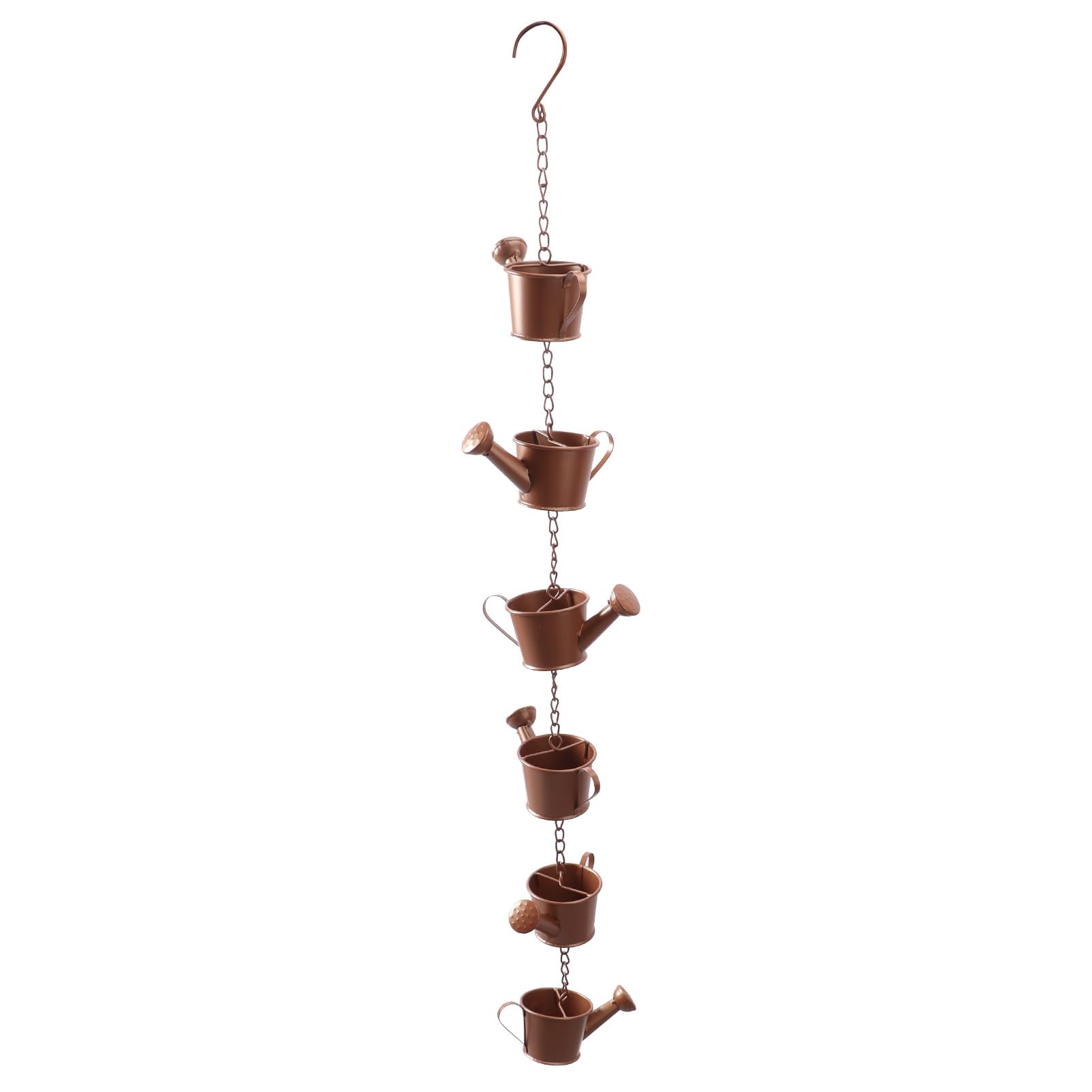 SALALIS Hanging Teapot Rain Chain, Metal Beautiful Teapot Rain Chain Decorative Patio Drainage