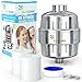 Shower Filter for Hard Water Remove Chlorine - Reduce Flouride and Chloramine- with 2 Replacement Cartridges - for any Shower Head and Handheld