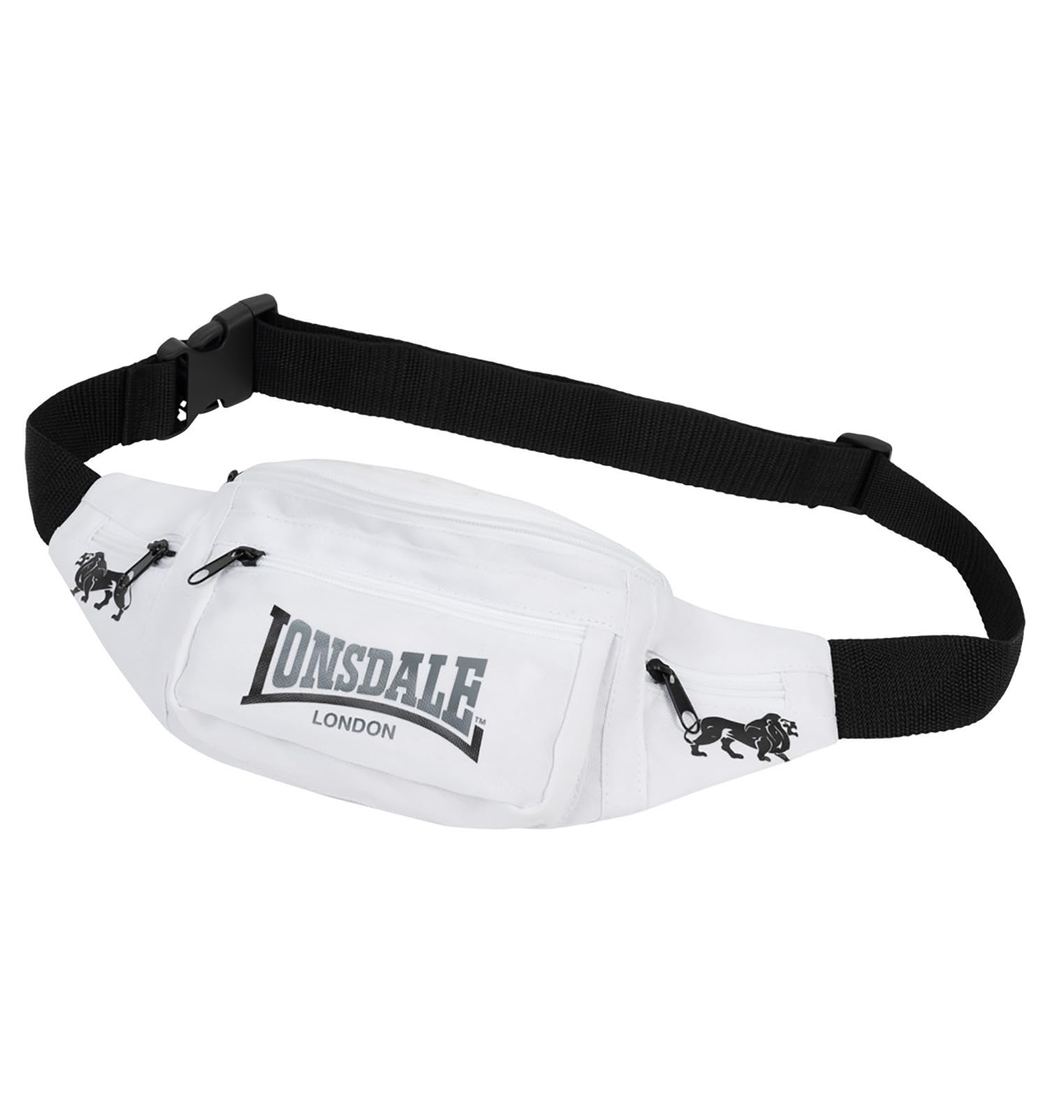 Lonsdale Hip Bag One Size White/Black/Ash, White/Black/Ash, Standard Size, Bum Bag